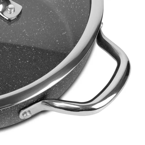 TESCOMA President Stone 24 cm czarna - patelnia / wok nieprzywierający