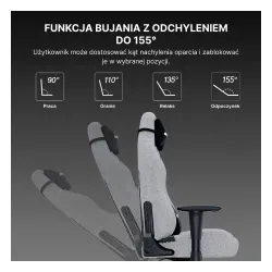 Fotel Anda Seat Luna L Pink Fabric Gamingowy do 100kg Tkanina Różowy