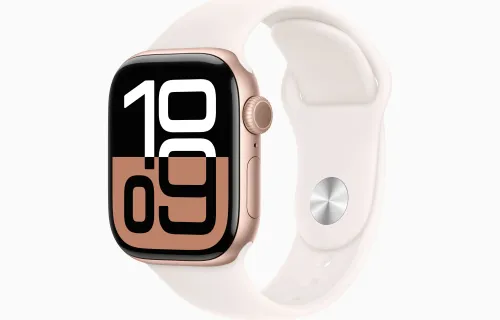 Apple Watch Series 10 GPS 42mm aluminium różowe złoto pasek sportowy w kolorze łagodnego różu M/L