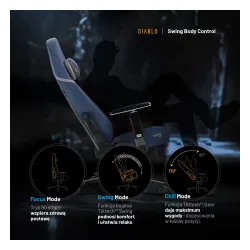 Fotel Diablo Chairs X.Eye Prime, Normal Size, Meta Ocean Gamingowy do 140kg Niebieski