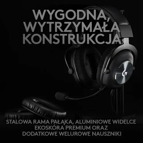 Słuchawki przewodowe z mikrofonem Logitech G Pro X Nauszne Czarny + stojak