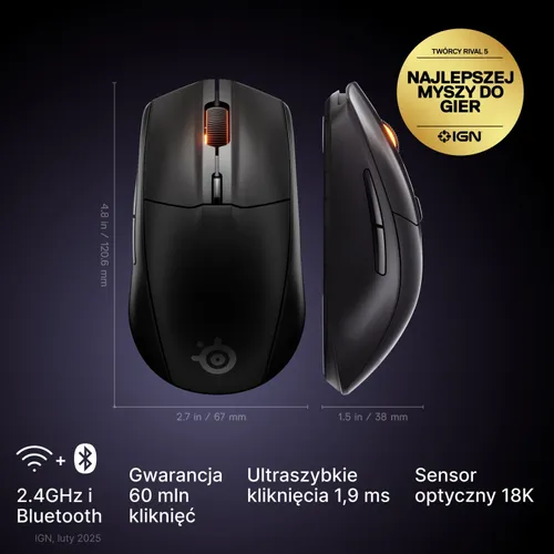 SteelSeries Arctis Nova 5 Czarne + Rival 3 Gen 2 WL + Apex 3 TKL