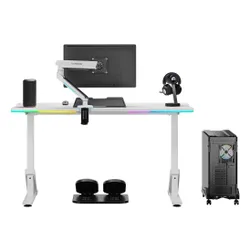 Biurko gamingowe ULTRADESK Iron RGB Biały