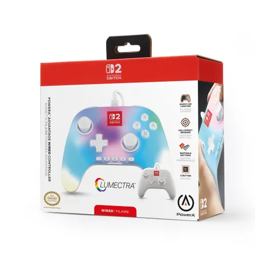Pad PowerA Advantage Wired Controller Lumectra White do Nintendo Switch 2 Przewodowy