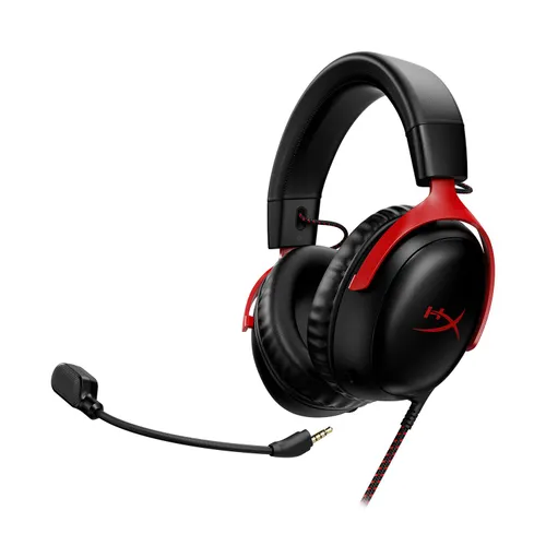 Проводные наушники с микрофоном HyperX Cloud III-черный и красный