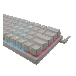 Klawiatura gamingowa White Shark Wakizashi Red przewodowa mechaniczna podświetlana biała