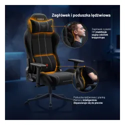 Fotel Diablo Chairs X-One 2.0 Normal Burned Black Gamingowy do 140kg Tkanina Czarny