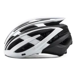 Kask rowerowy WOZINSKY HT-28VCB Czarno-biały MTB z lampką (rozmiar L)