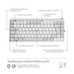 Klawiatura mechaniczna Logitech MX Mechanical Mini dla Mac - jasnoszary