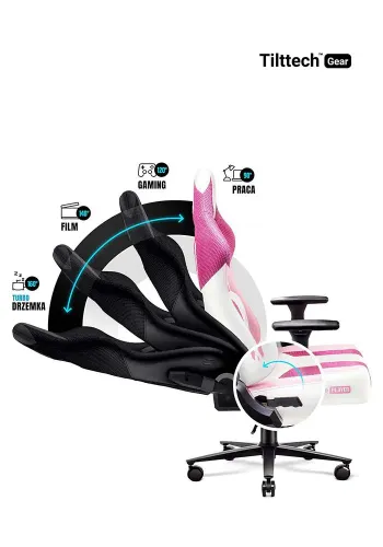 Fotel Diablo Chairs X-Player 2.0 Normal Size Gamingowy do 150kg Skóra ECO Tkanina Marshmallow pink