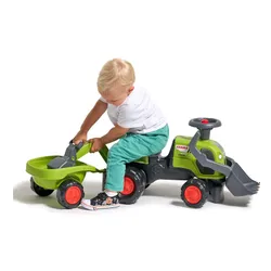 Falk Traktorek Jeździk Baby Claas z Koparką Łyżką i Przyczepą
