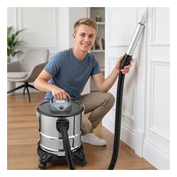 Przemysłowy odkurzacz kominkowy do pieca popiołu sadzy żaroodporny 20l 1200W