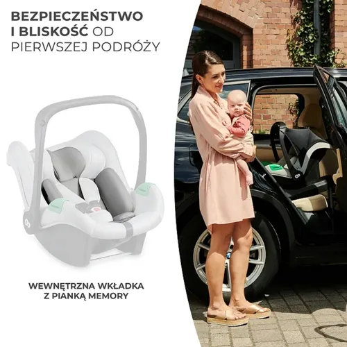 Fotelik samochodowy KINDERKRAFT Mink Pro I-Size z bazą 40-75 cm (0-13 kg) Szary