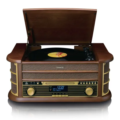 Gramofon Lenco TCD-3571MY Półautomatyczny Napęd paskowy Przedwzmacniacz Bluetooth Brązowy