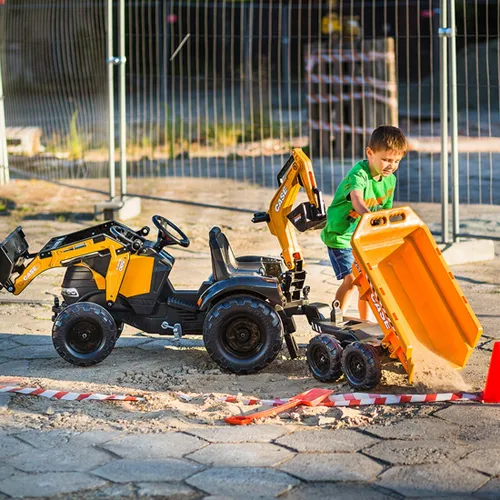 Falk Traktor Case IH Backhoe Pomarańczowy z Przyczepką Ruchoma Łyżka od 3-7 Lat