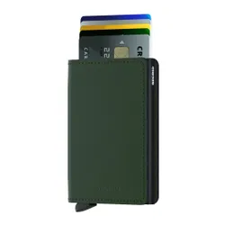 RFID Cüzdan Koruma Slimwallet Mat Gizli-Yeşil / Siyah