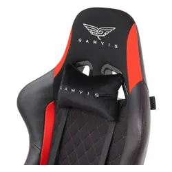 Fotel GAMVIS Phantom Large Czarny (czerwone elementy)