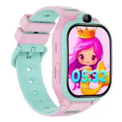 Smartwatch FOREVER Kids Boost KW-530 AI GPS WiFi 4G Różowo-zielony
