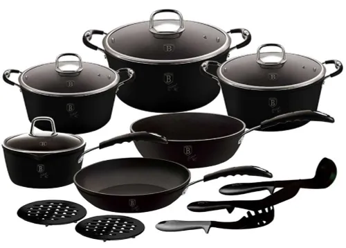 Zestaw garnków BERLINGER HAUS Black Professional BH-6129 (15 elementów)