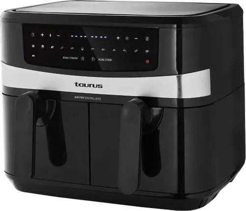 Air Fryer Frytkownica beztłuszczowa TAURUS AF2600D z podwójnym koszem Czarny