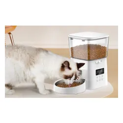 Dozownik karmy ROJECO 2L Button Version Automatic Smart Pet Feeder Biały