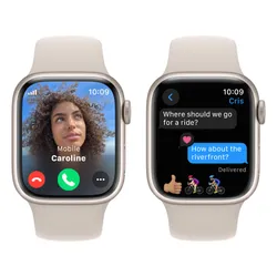 Смарт-часы Apple Watch Series 9 GPS + сотовый чехол 41 мм алюминиевый лунный светящийся Спортивный ремешок лунный светящийся