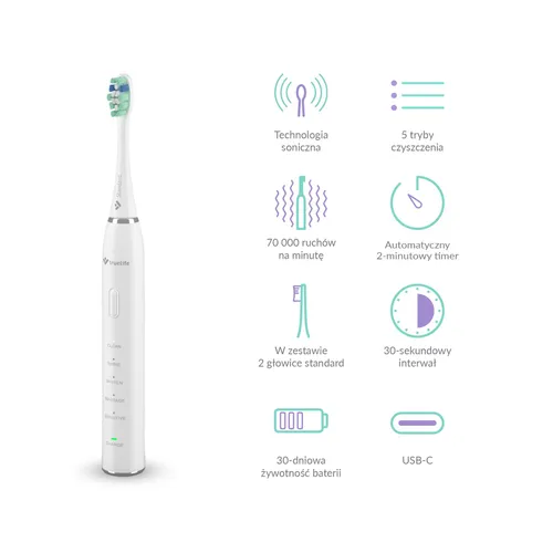 Szczoteczka soniczna TRUELIFE SonicBrush Clean30 Biały