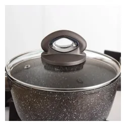 Garnek aluminiowy z pokrywką VALDINOX ROCK SZARY 1,8 l