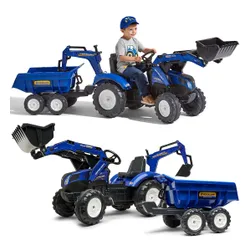 Falk Traktor na Pedały New Holland T8 z Koparką i Przyczepą 3-7 lat