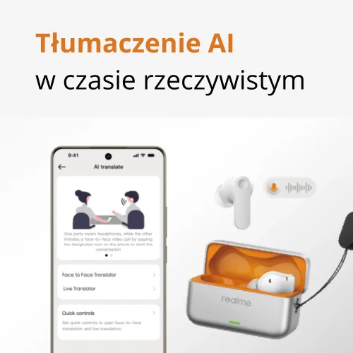 Słuchawki bezprzewodowe realme Buds T500 Pro Dokanałowe Bluetooth 6.1 Czarny