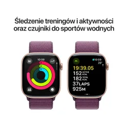Apple Watch Series 10 GPS + Cellular koperta 42mm aluminium różowe złoto opaska sportowa dojrzałej śliwki
