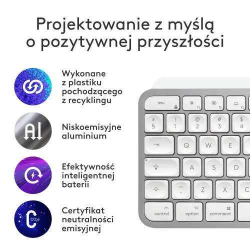 Klawiatura membranowa Logitech MX Keys S dla Mac Szary