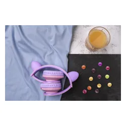 Słuchawki nauszne POWERLOCUS P2 Kids Kocie uszy Fioletowo-różowy