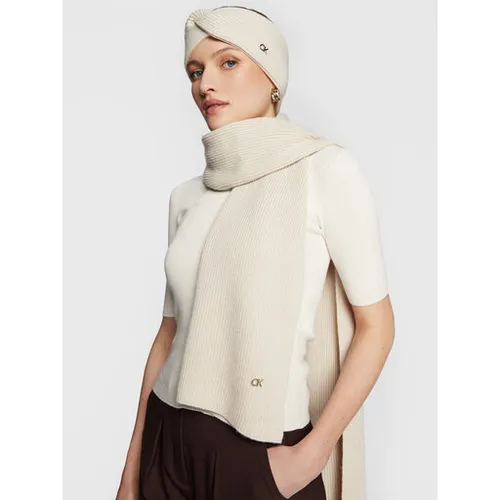 Calvin Klein Re-Blocare Eșarfă K60k610415 Întuneric Ecru