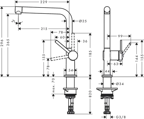 Bateria HANSGROHE Talis M54 72840670 Czarny mat
