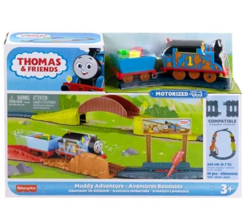 Fisher Price Zestaw z lokomotywą z napędem Tomek i Przyjaciele Błotna przygoda