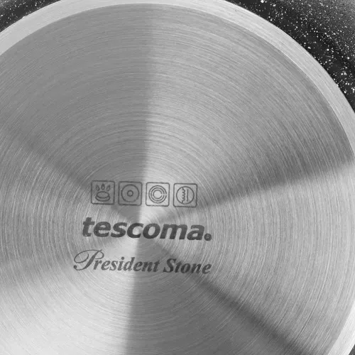 TESCOMA President Stone 24 cm czarna - patelnia / wok nieprzywierający