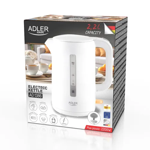 ADLER AD 1386 2,2 l biały - czajnik elektryczny plastikowy