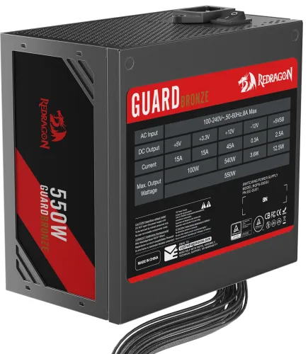 Zasilacz Redragon GUARD GC-GU01 550W 80+ Bronze Czarny