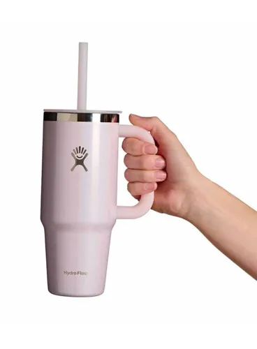 Kubek termiczny ze słomką Hydro Flask Travel Tumbler 710 ml - glimmer pink