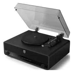 Gramofon PHILIPS TAV3000B/10 Czarny, Automatyczny, Napęd pasowy, Prędkość odtw. 33 1/3, 45, 78 obr./min