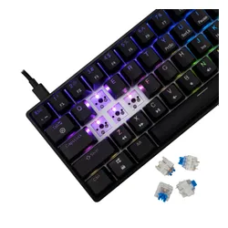 Klawiatura gamingowa White Shark Shinobi Blue przewodowa mechaniczna podświetlana czarna