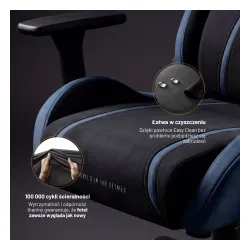 Fotel Diablo Chairs X-One 2.0 Small Night Blue Gamingowy do 90kg Tkanina Czarno-Niebieski