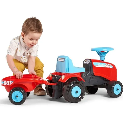 Falk Jeździk Traktor Go! Z Przyczepą Czerwony 1-3 Lat