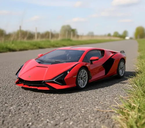 Duży samochód zdalnie sterowany COIL RC Lamborghini SIAN otwierane drzwi światła czerwony