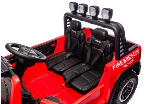 Auto Na Akumulator Dla Dzieci Dodge Ram Straż Poż Zb629-F 4X4 LED Eva Skóra