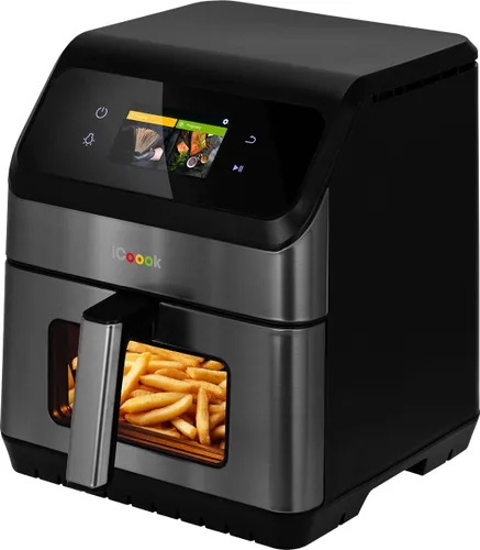 Air Fryer Frytkownica beztłuszczowa ICOOOK MFR-IC-01 Czarny 6.5l Wifi 15 automatycznych programów
