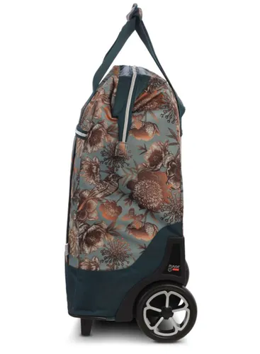 Geantă shopper pe roți Punta Big Wheel - verde gri / verde închis