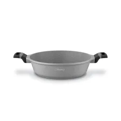Patelnia na indukcję marmurowa z pokrywką krótkie uchwyty Starke Pro Musse Grey 28 cm