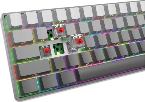 Klawiatura gamingowa White Shark Nunchaku szara Gradient Red Switch RGB Hot-Swap